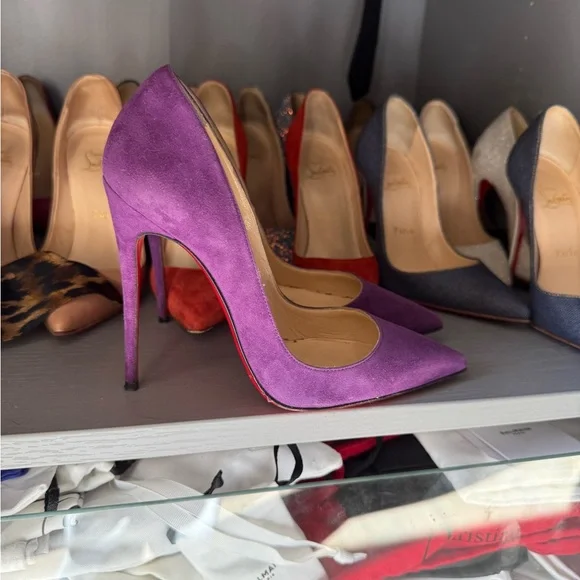 Christian Louboutin Purple Stiletto Heels - Picture 1 of 3